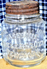 Vintage Vaseline Embossed Glass Jar Chesebrough New York With Original Lid picture