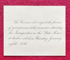 MASSACHUSETTS GOVERNOR WILLIAM EUSTIS RUSSELL 1891 INGUARATION INVITATION picture
