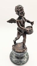Antique 19th c French MOREAU Bronze Dore Angel Putto Cherub Drummer Figure picture