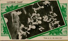 1946 Lucerne Camp Swimmers Come on In The Water's Fine Indiana? Postcard B16 picture