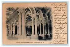 1907 Corridor in Congressional Library Washington D.C. Antique Postcard picture