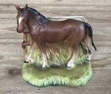 Relpo Japan Ceramic Horse Planter Brown Vintage Decorative Decor Equestrian Farm picture