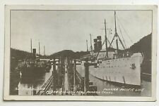 Postcard Panama Canal Panama Pacific Line ship SS Kroonland Pedro Miguel Locks picture