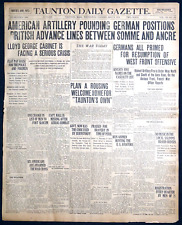 1918 Newspaper Front Page - WWI American Artillery Pounding German Positions picture