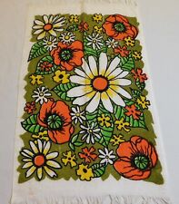 NEW VTG 60's 70's KITCHEN TOWEL FRINGE FLOWER POWER GROOVY DAISY MOD MCM TERRY picture