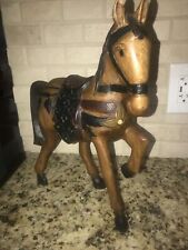 Wooden Hand Carved Horse 14.5 Inches Tall picture