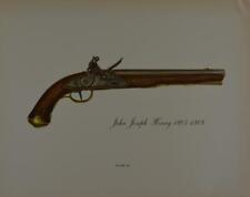 Antique Military Gun Art Print John Joseph Henry 1807 Pistol Printed 1955 picture