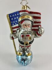 Radko 2018 ONE GIANT LEAP Glass Christmas Ornament Neal Armstrong Patriotic picture