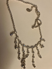 VINTAGE ESTATE signed claire's  rhinestone fringe front necklace picture