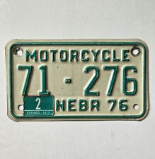 Vintage 1976 Nebraska Motorcycle License Plate - #71-276 picture