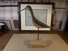 Shorebird carving on driftwood base - signed but I can't be sure of the name picture
