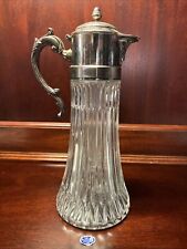 Vintage F.B. Rogers Italy Glass & Silverplate Beverage Carafe w/ Ice Container picture