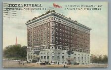Hotel Kimball Springfield Mass Old Cars Divided Back Vintage Postcard c1911 picture