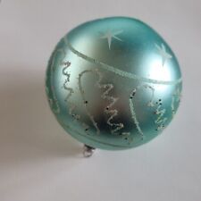 Christmas Ornament Green Ball Stars W Germany Large Vintage Glitter Holiday picture