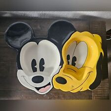 Disney Mickey and Pluto Serving Plates Bowls Rare Disney Direct Collectibles  picture