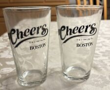 Set of 2 Cheers Boston 1997 Clear Pint Glass Lot Beer Mixing Glasses Collectible picture
