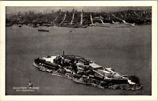 San Francisco CA-California, Alcatraz Island, Aerial, Vintage Postcard picture