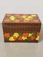 Vintage Syndicate MFG. Co Tin Recipe File Box Fall Leaves picture