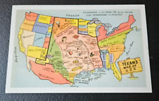 TEXAN'S MAP OF U.S.A. SOUVENIR POSTCARD picture
