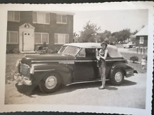Vtg Original Photo 1941 Buick Covertible Pretty Woman Holding Her Cat picture
