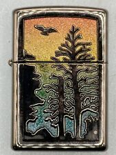 Vintage 2007 Rainbow Forest Midnight Chrome Zippo Lighter picture