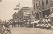 Rare RPPC  Rodeo Cowboys Downtown Cheyenne Wyoming Kick off Frontier Days Rodeo picture