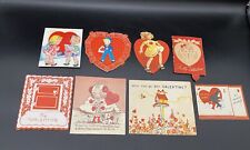 Lot Of 8 Vintage Valentine Cards Children 1920s-1950s Fold Out Gibson AC Monkey picture