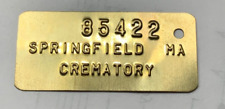 Vintage Ballard Crematory Springfield MA Funeral Toe Tag Token picture