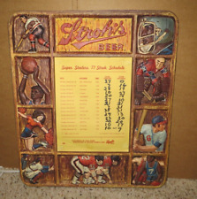 VINTAGE STROH'S BEER SPORTS SIGN-1977 PITTSBURGH STEELERS SCHEDULE-FOOTBALL-BAR picture