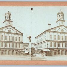 c1880s Boston MA Faneuil Hall Market Stereoview SHARP Real Photo Lowell Bros V29 picture