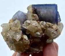 278 Grams Extraordinary Cubic Phantom Fluorite With Calcite From Pakistan picture