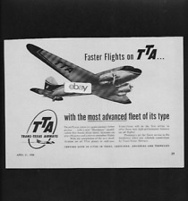TTA TRANS TEXAS AIRWAYS 1958 DOUGLAS DC-3 MOST ADVANCED FLEET MAXIMIZER AD picture