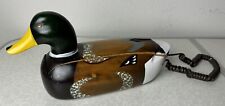Vintage Wood Duck Mallard Decoy Painted Telephone Telemania - Untested As Is picture