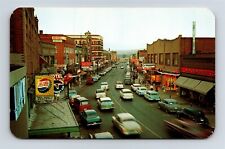Postcard ID Lewiston Idaho c1950s Twilight View Main Street Pepsi Woolworth AN11 picture