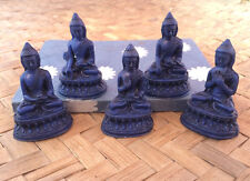 Set of Five Buddhas Lapis Blue Statue - Resin 2