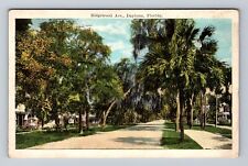 Daytona FL-Florida, Palm Lined and Pines on Ridgewood Avenue Vintage Postcard picture