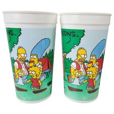 Vtg 1990 The Simpsons Burger King Plastic Promo 32 oz Cup Fox Cartoon picture