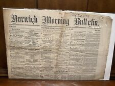 NORWICH MORNING BULLETIN NEWSPAPER -May 25th 1865 Civil War Era Halsey Signed picture