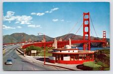 c1960s~San Francisco CA~Round House Restaurant~Golden Gate Bridge~VTG Postcard picture