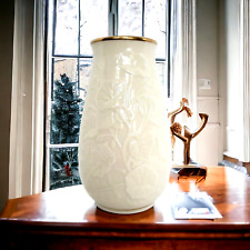 Lenox Morning Glory Vase Ivory With 24k Gold Trim 6.5