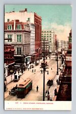 Portland OR-Oregon, Third Street, Advertisement, Antique, Vintage Postcard picture