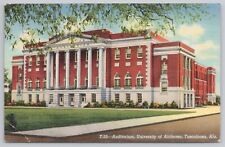 Postcard Auditorium, University of Alabama, Tuscaloosa, Vintage PM 1942 picture