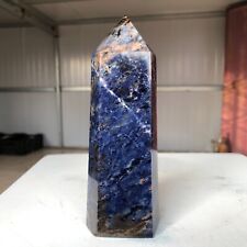 482g Natural Sodalite Quartz Crystal Obelisk Wand Point Mineral Healing H988 picture