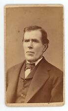 Antique CDV c1870s Colby Large Handsome Man Chin Beard Bow Tie Manchester, NH picture