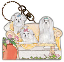 Maltese Keychain Wooden picture