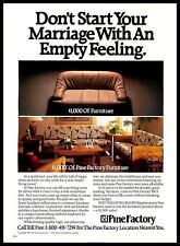 1987 Pine Factory Furniture Vintage PRINT AD Marriage Newlywed Living Room 1980s picture