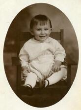 F579 Vtg Photo RPPC SMALL BRIGHT EYED CHILD w BANGS, SCRANTON PA c Early 1900s picture