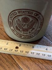 Stoneware Butter Jar Cheese Crock The Great Seal The United States America VTG picture