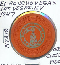$5 CASINO CHIP -EL RANCHO VEGAS LV NV 1947 SM-KEY #N7318 DIECUT METALINSERT OBS. picture