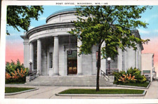 Postcard WI Post Office Waukesha Wisconsin Linen Postmarked 1945 picture